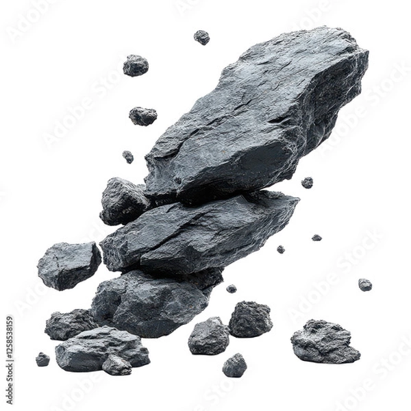 Obraz asteroids isolated on transparent background, PNG