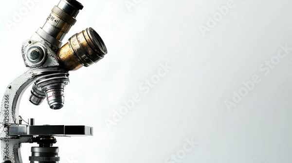 Fototapeta Vintage Microscope, Exploring Microscopic Worlds with Precision and Detail, Revealing Cellular Structures Magnificently.