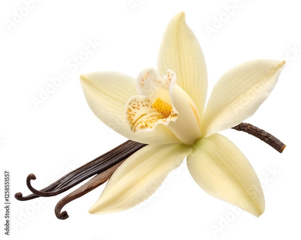 Obraz Vanilla flower  isolated on white background png