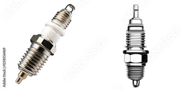 Fototapeta Spark plug design with metallic and ceramic components