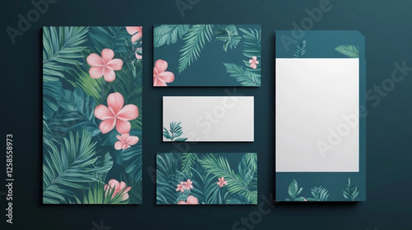 Fototapeta  template for folder, brochure, business card and birthday invitation. 