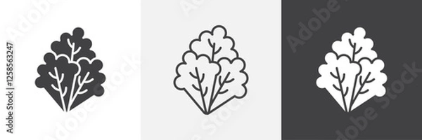 Fototapeta Lettuce icons graphics pack vectors.