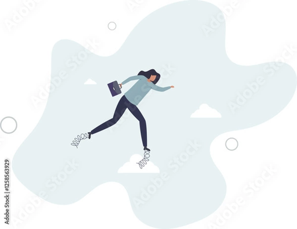 Fototapeta Business efficiency booster, increase productivity and increase performance, innovation and business advantage concept.flat character life .