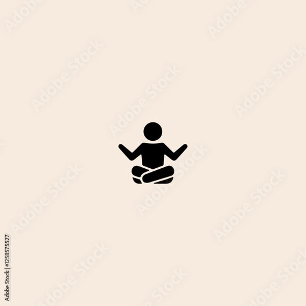 Fototapeta Yoga Man icon flat vector design. 