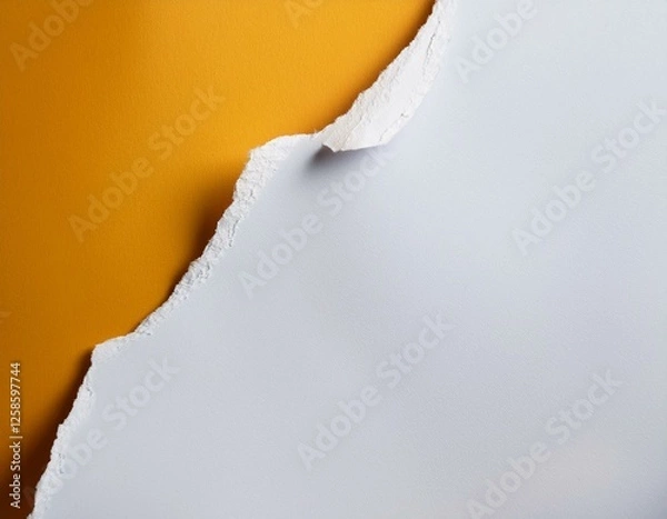 Fototapeta Generated image. textura papel blanco rasgado roto