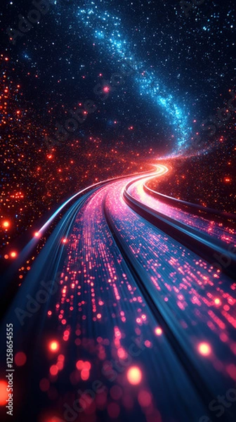 Fototapeta Data connection speed lines technology abstract background with digital flow of data and modern design elements.
