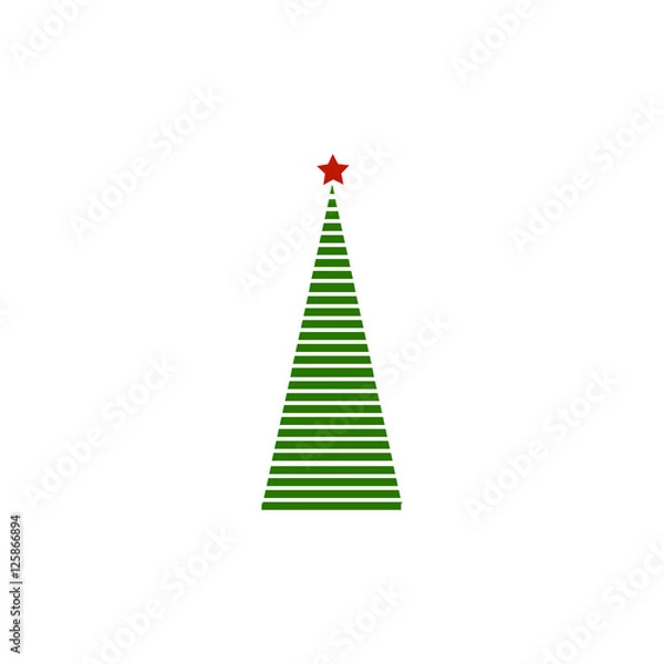 Fototapeta новогодняя елка на белом фоне, векторная иллюстрация