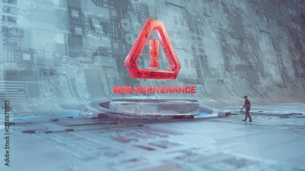 Obraz ebsite Under Maintenance - High-Tech Warning Hologram