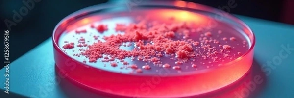 Obraz Candida albicans colony on agar plate with growth, , plate