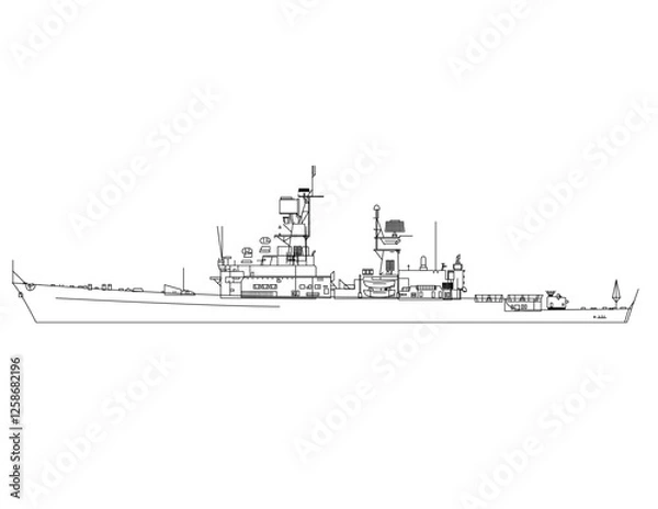 Fototapeta One type of warship that also functions as a means of transporting goods/war equipment