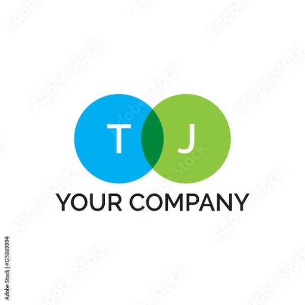 Fototapeta simple initial two circle TJ