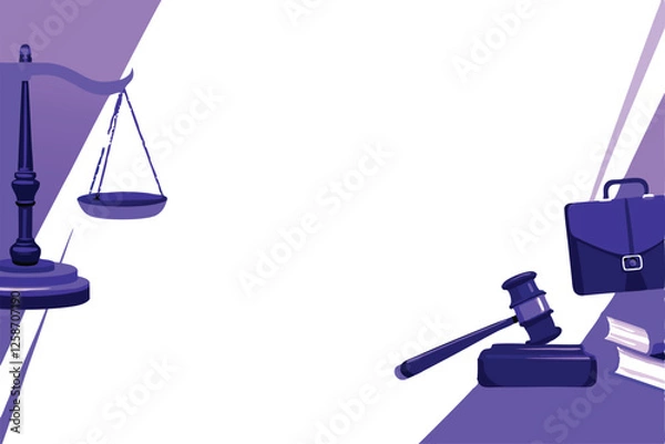 Fototapeta Create a vector background featuring intricately detailed scales of justice, incorporating law-related symbols for a sophisticated, authoritative feel.