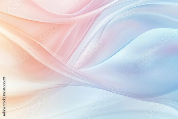 Fototapeta A smooth abstract background with gently curving lines and a soft interplay of muted pastels, rendered in realistic HD detail.