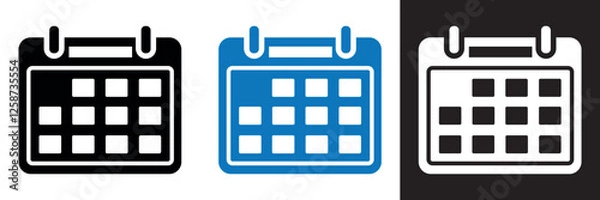Fototapeta Calendar icon set. Calender symbol vector icons collection