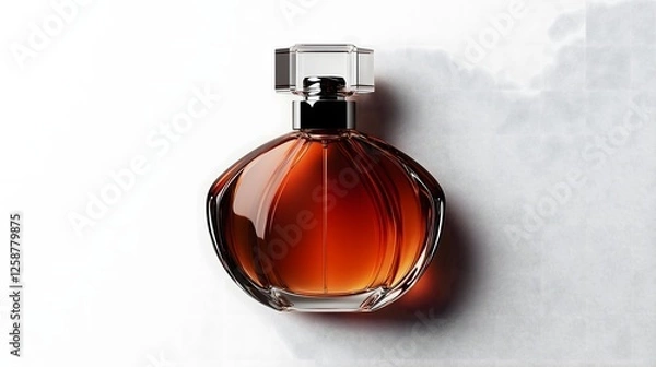 Fototapeta Front View of Perfume Bottle on White Background