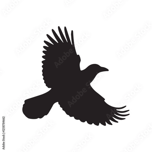Obraz Crow silhouette vector isolated file with white background