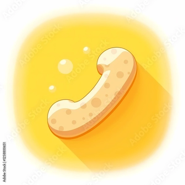 Fototapeta An animated image of a beige phone with a textured surface. The background is a vibrant yellow color, adding depth and contrast.