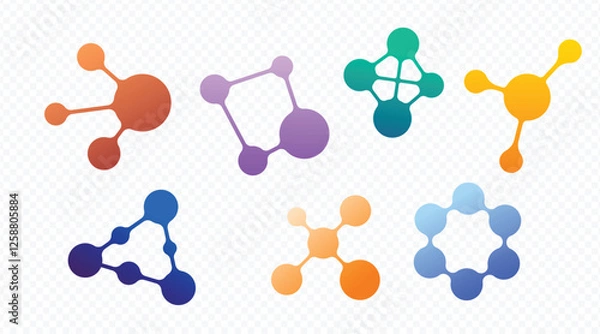 Obraz Colorful Molecular Structure