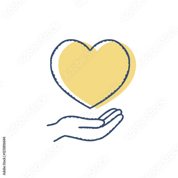 Obraz ハートを乗せている手