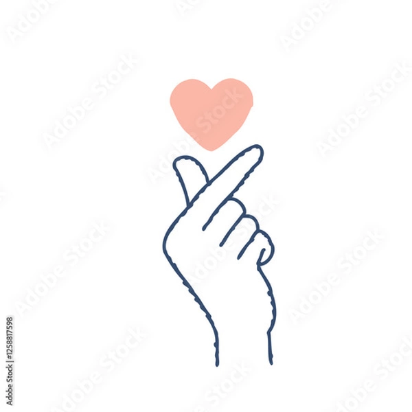 Fototapeta 指ハート・指でハートを表すハンドサイン