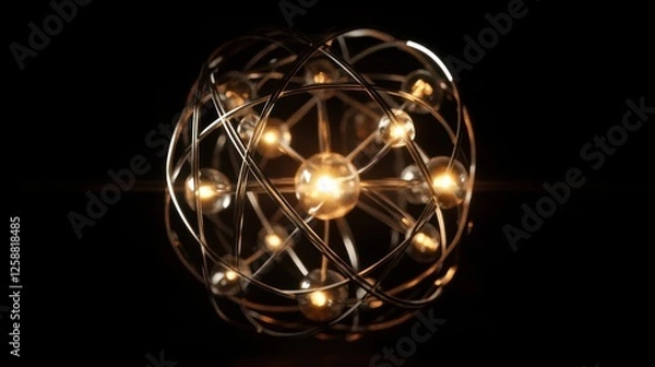 Fototapeta Illuminated Orb Modern Artistic Spherical Light Sculpture