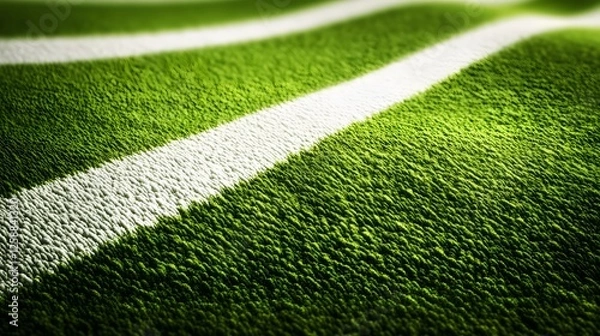 Fototapeta Abstract Green and White Striped Textile Texture Close-up