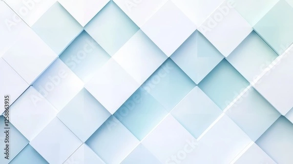 Fototapeta Abstract Blue and White Square Pattern Design