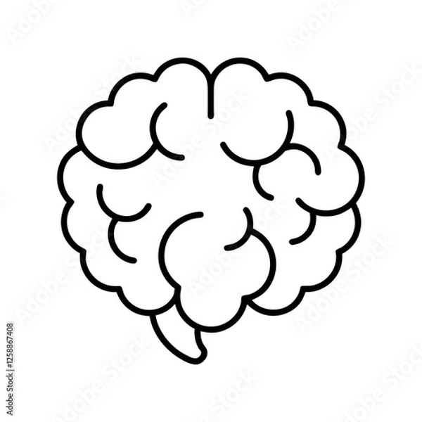 Fototapeta Creative Human Brain Line Art Vector for Logo Design