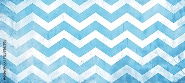 Fototapeta Elegant Blue and White Zigzagged Geometric Background with a Contemporary Design