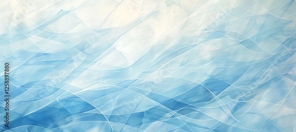 Fototapeta A Sky Blue Geometric Pattern with Abstract Lines Blending Smoothly into a Modern and Soothing Background
