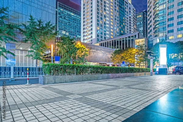 Fototapeta view of city square in Shanghai,China.