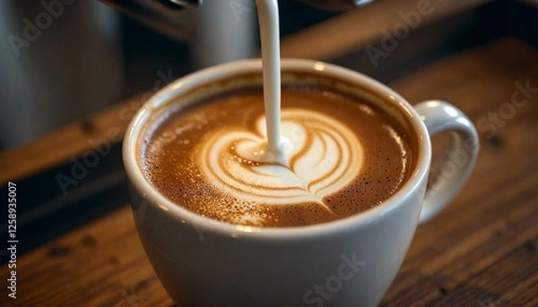 Obraz Latte Art in Coffee Close-Up