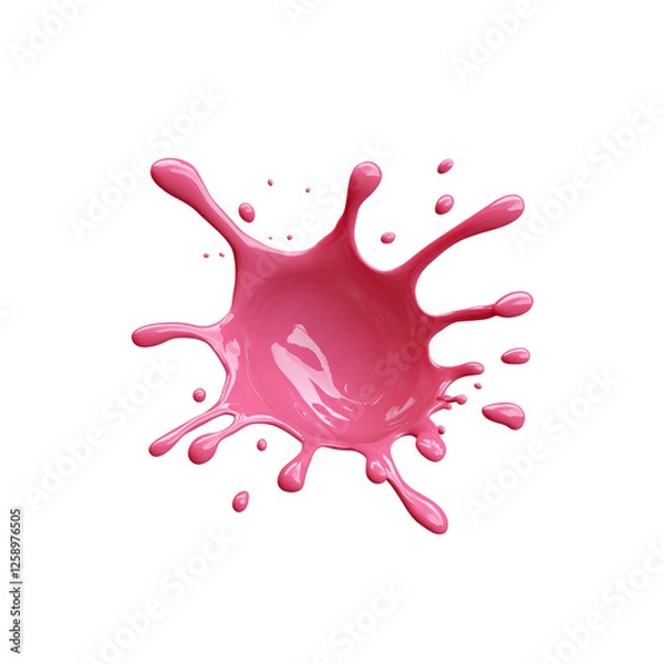 Obraz Pink Liquid Splash on White Background