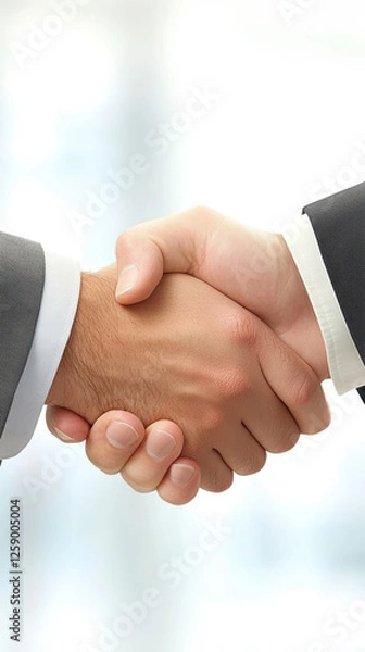 Obraz Close up of handshake between two business partners, symbolizing agreement and collaboration
