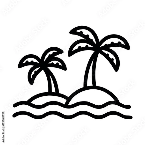 Obraz Tropical island with palm trees tourism icon