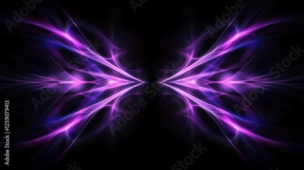 Fototapeta Abstract Purple Energy Waves Background with Symmetrical Pattern