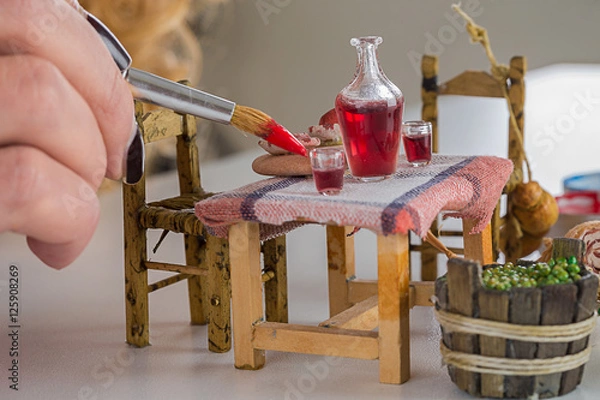 Obraz Mini table and wine