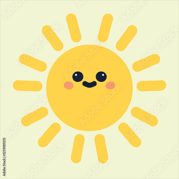 Obraz a cute smile sun design art vector