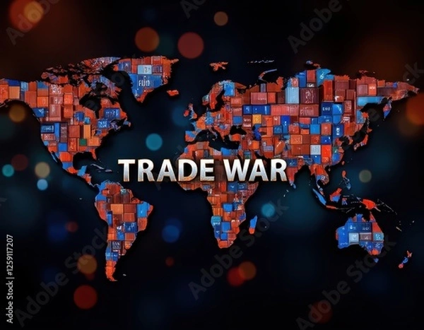 Fototapeta Trade War Consequences for Global Market and Export Tariffs, Generative AI