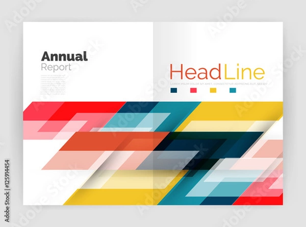 Fototapeta Geometric business annual report templates, modern brochure flyer template