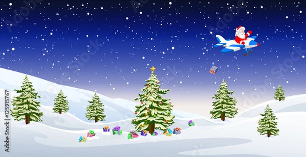 Obraz Santa on air plane