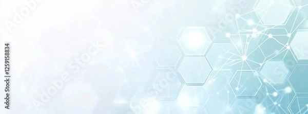 Obraz Abstract light blue hexagons network background