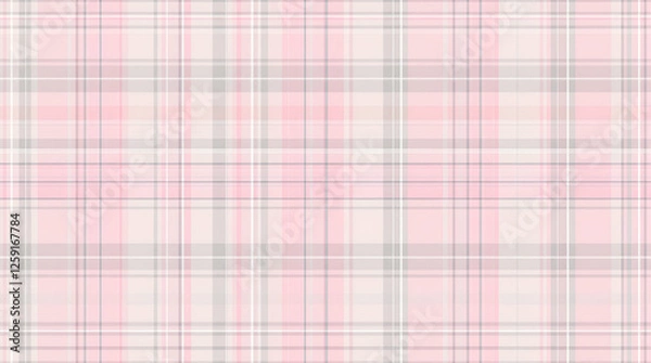 Fototapeta Soft Pastel Pink and White Checkered Pattern - Subtle Textile Texture