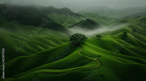 Obraz Beautiful wide green summer landscape