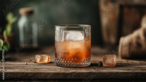 Obraz Cold summer cocktail standing on the wooden table