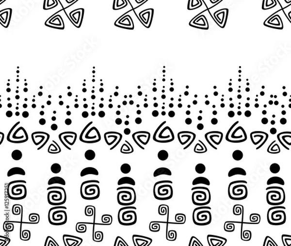 Obraz Seamless background with ethnic Indian symbols. EPS10 vector illustration.