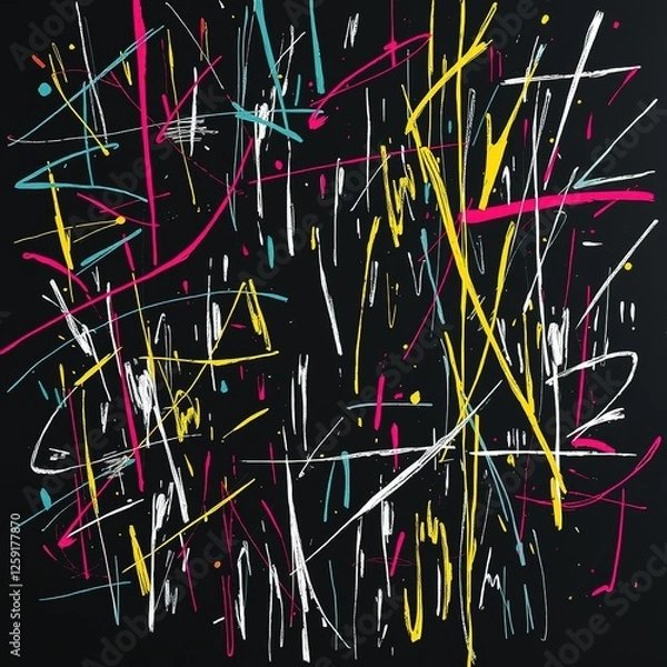 Fototapeta Chaotic Scribbles on a Canvas of Darkness