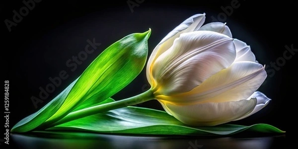 Fototapeta Fading White Tulip in Bloom