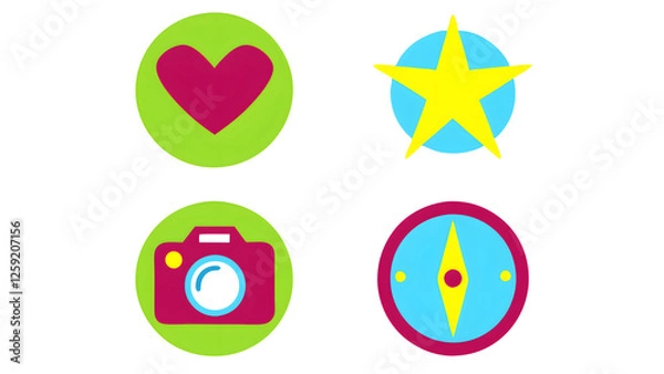 Fototapeta Vector icons png cut out element set