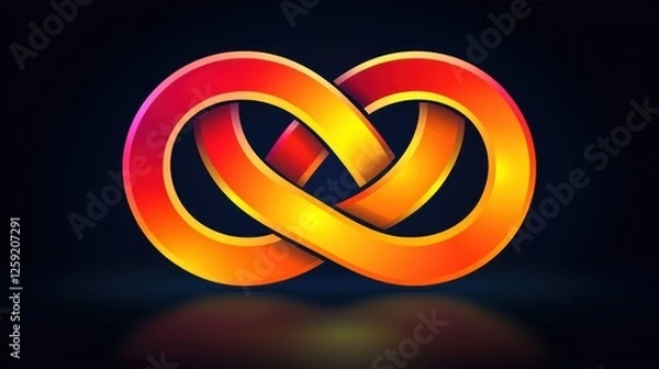 Fototapeta Infinity loop with a gradient color scheme, modern symbol of forever
